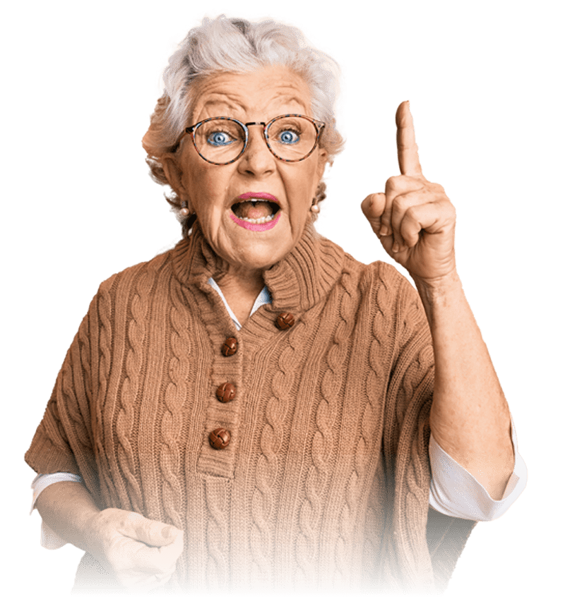 TeVi_LF_Oma_Helga_Finger_mahnt_zeigt Oma Helga