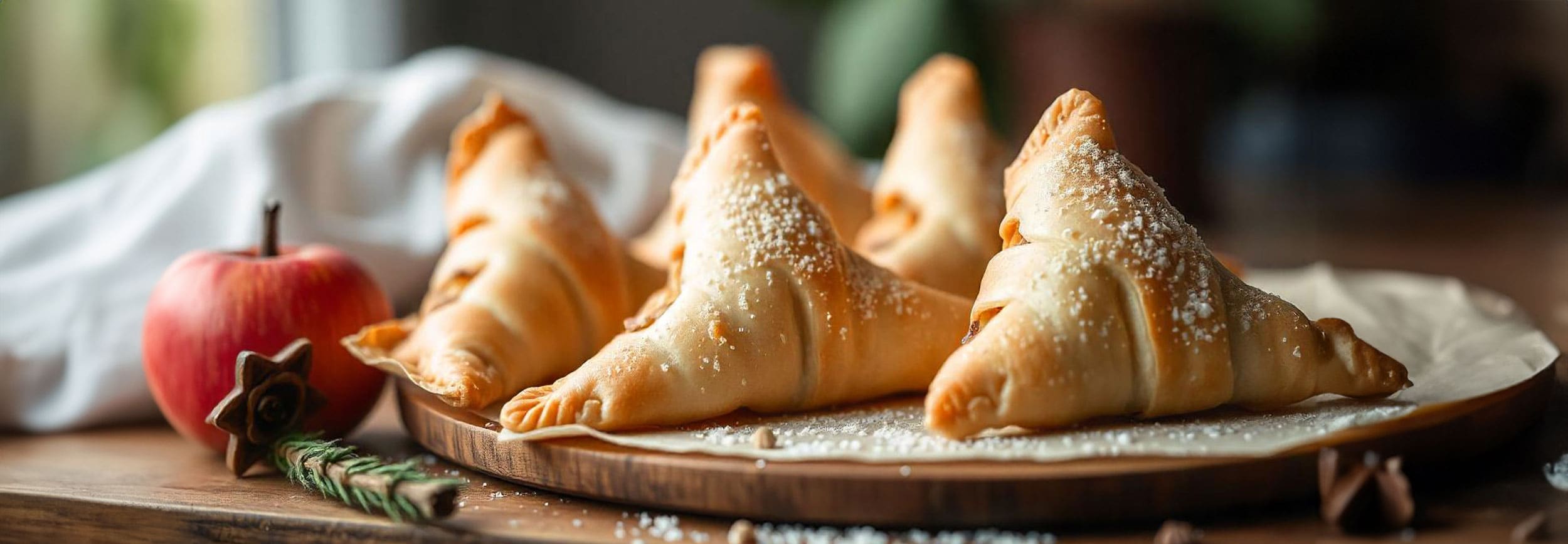Apfeltaschen_NinjaFoodie_Header_2500x868_V2 Apfeltaschen aus der Ninja Foodie von TeVi * Bild mit KI bearbeitet (Magnific, Adobe)