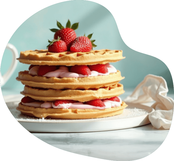 Bubble_Waffeltorte Waffeltorte mit Erdbeercreme Füllung