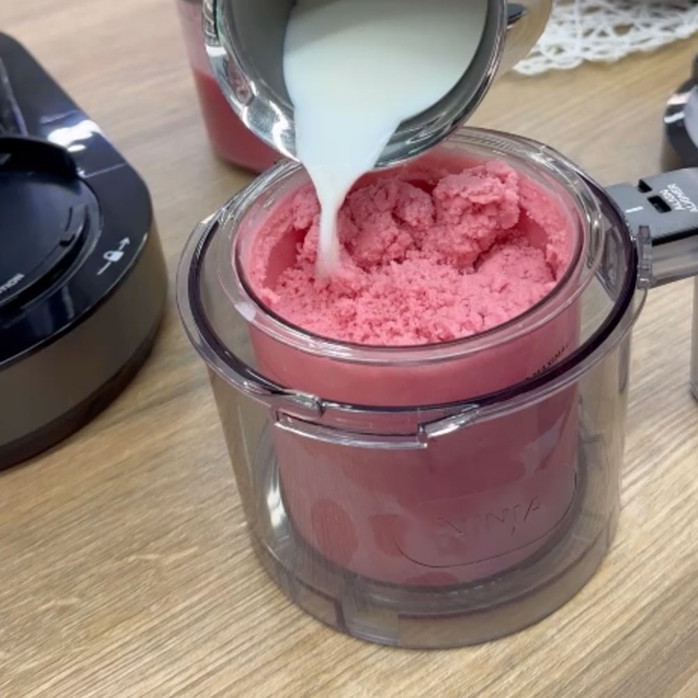 Zubereitung unseres selbstgemachten Yogurette-Eis aus der Ninja-Creami - TeVi Rezept