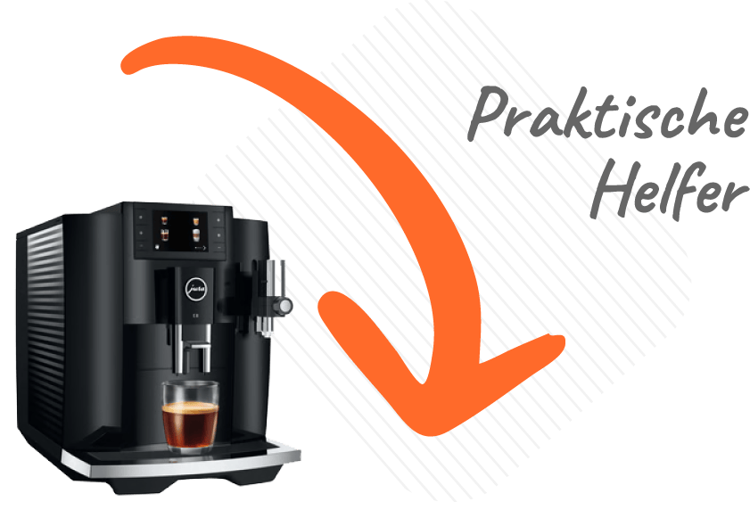 Praktische Helfer: Jura E8 Kaffeevollautomat bei expert TeVi