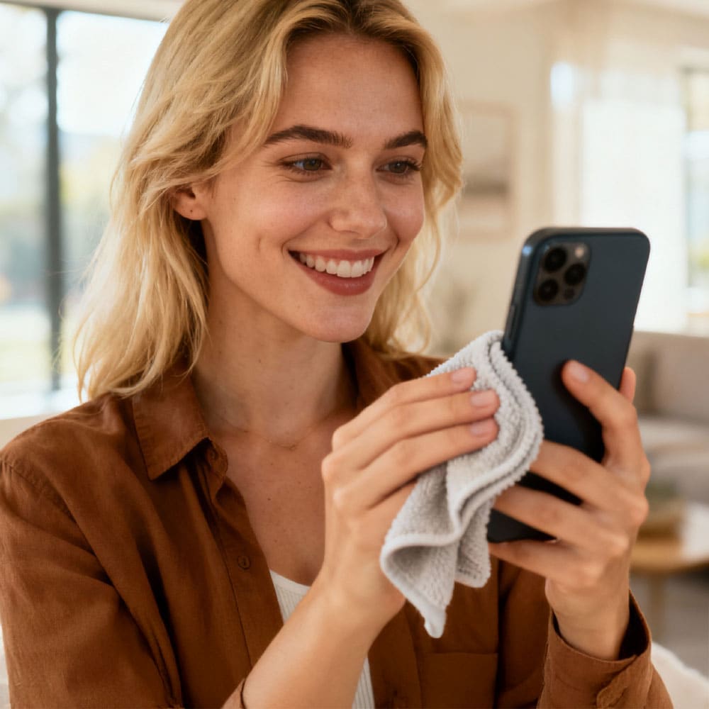 Bildschirmreiniger_fuer_Smartphones_TeVi_1000x1000 Smartphone Bildschirm richtig reinigen: Warum Bildschirmreiniger unverzichtbar ist - TeVi Check * Bild mit KI bearbeitet (Magnific, Adobe)