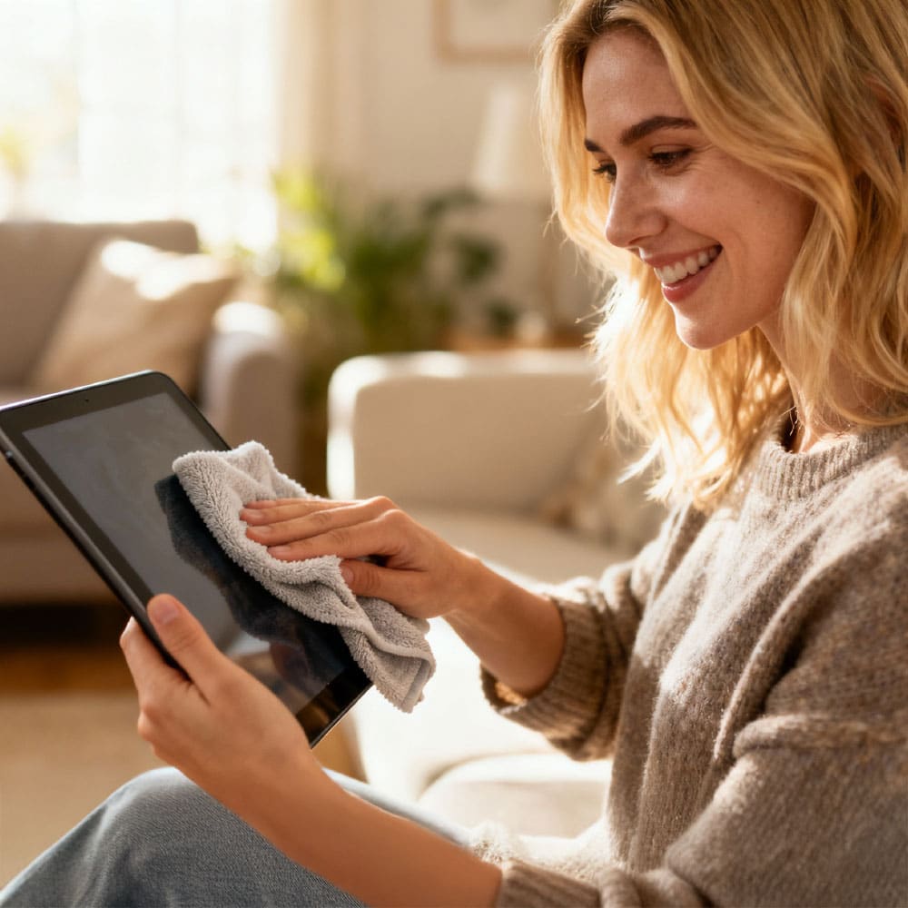 Bildschirmreiniger_fuer_Tablets_Reader_TeVi_1000x1000 Tablet Bildschirm richtig reinigen: Warum Bildschirmreiniger unverzichtbar ist - TeVi Check* Bild mit KI bearbeitet (Magnific, Adobe)