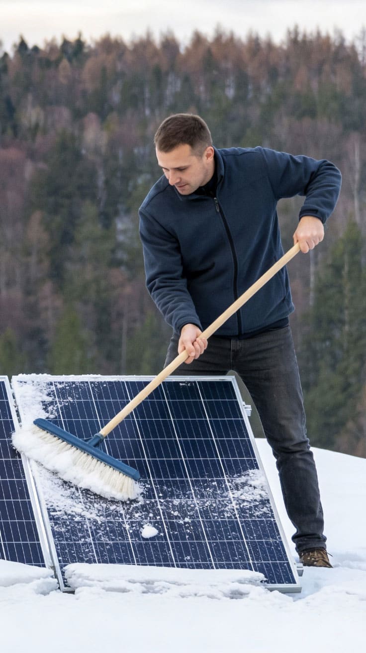 Solaranlage von Schnee befreien - Wann sinnvoll?
