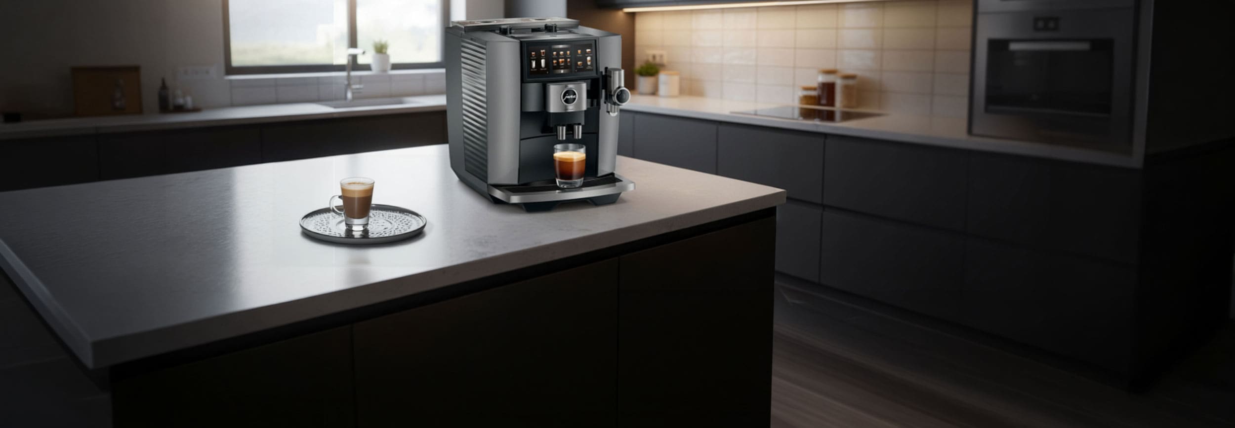 Jura J10 Twin neu bei expert TeVi kaufen. Wir haben Sie getestet.* Bild mit KI bearbeitet (Magnific, Adobe)