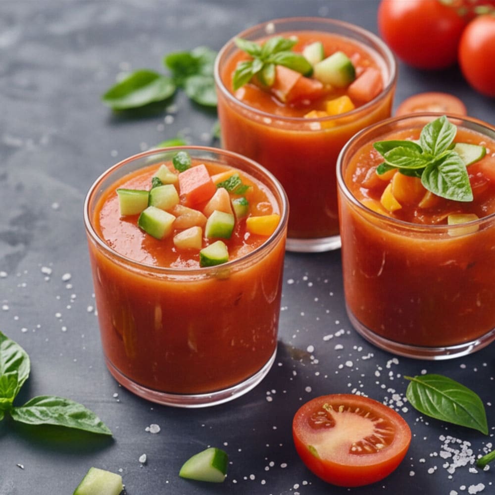 Gazpacho-Suppe-Rezept-Ninja-Slushi-TeVi_1000x1000 Frozen Gazpacho - geeiste spanische Sommersuppe aus der Ninja SLUSHI * Mit KI bearbeitet (Magnific/Adobe)