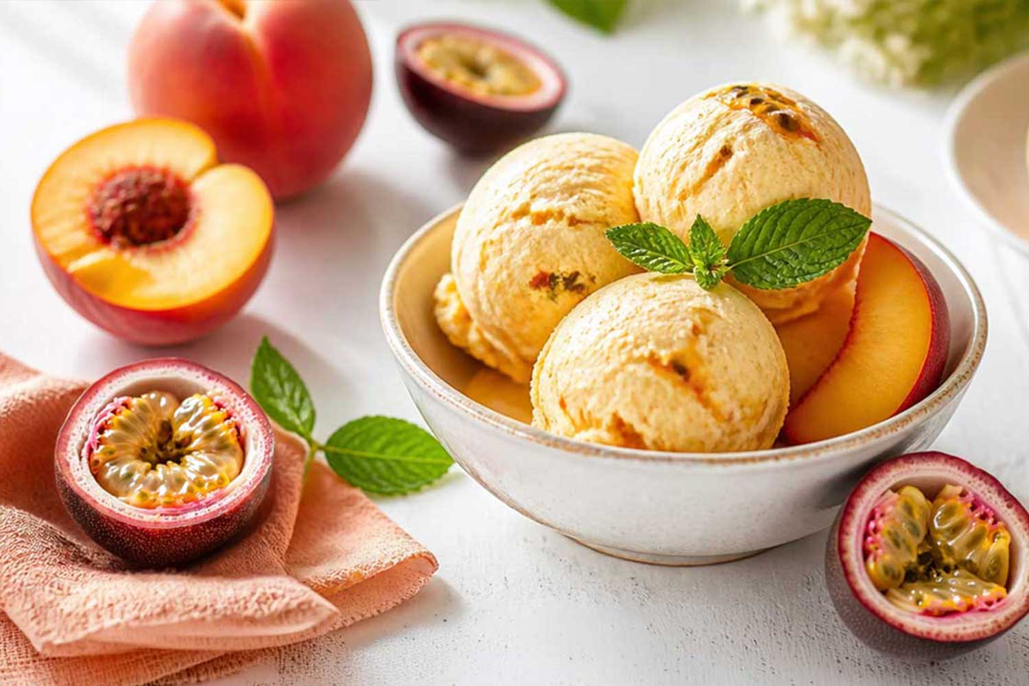 Pfirsich Maracuja Eis im Solero Style aus der Ninja Creami Rezept von TeVi * Mit KI bearbeitet (Magnific, Adobe)
