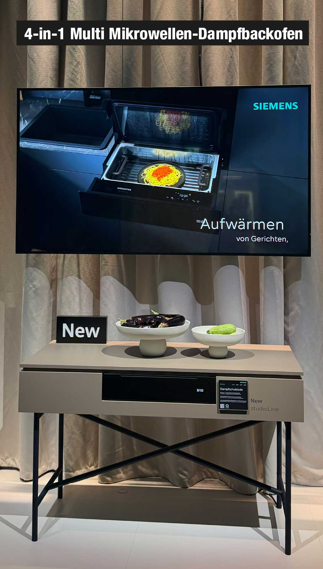 Siemens-Dampfschublade-IFA-2026 Siemens 4-in-1 Multi Mikrowellen Dampfbackofen Schublade - Messe Neuheiten IFA 2026 bei expert TeVi