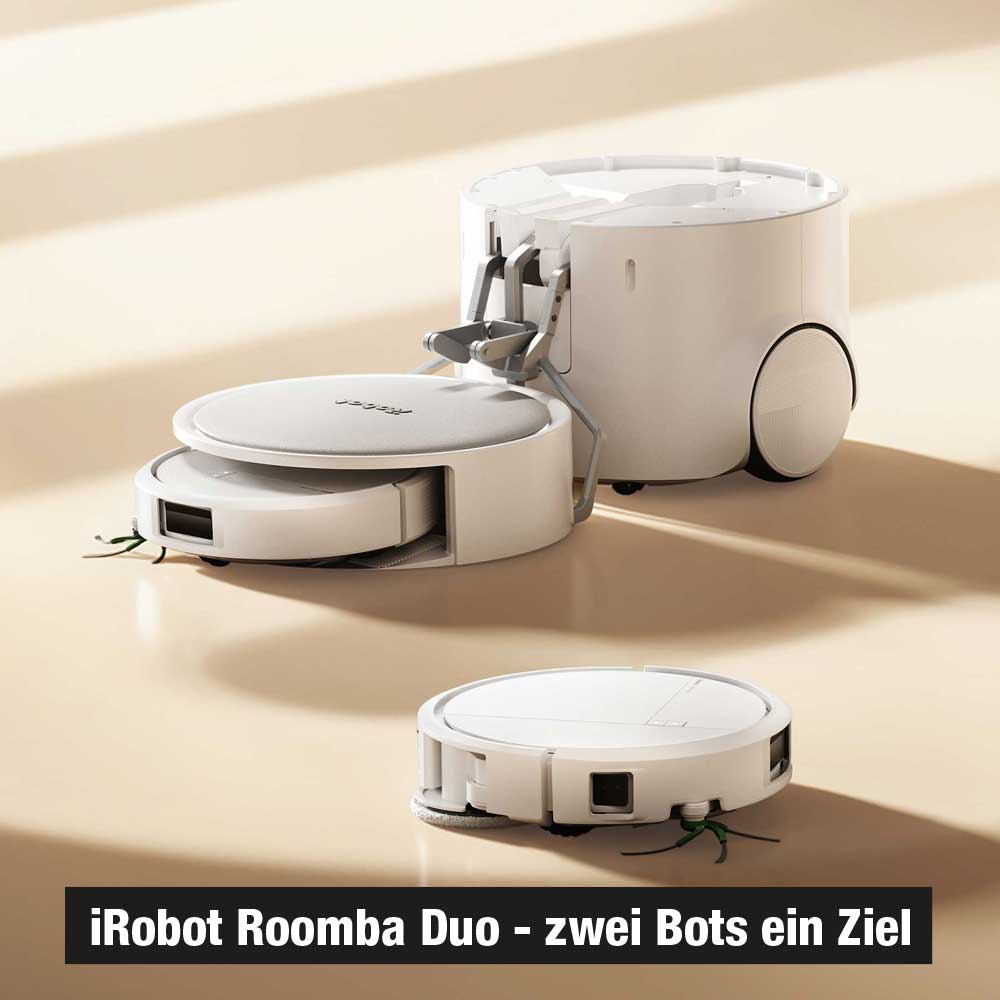 iRobot-Roomba-Duo-IFA-2026 iRobot Roomba Duo - zwei Bots ein Ziel - Messe Neuheiten IFA 2026 bei expert TeVi KI bearbeitet (iRobot)